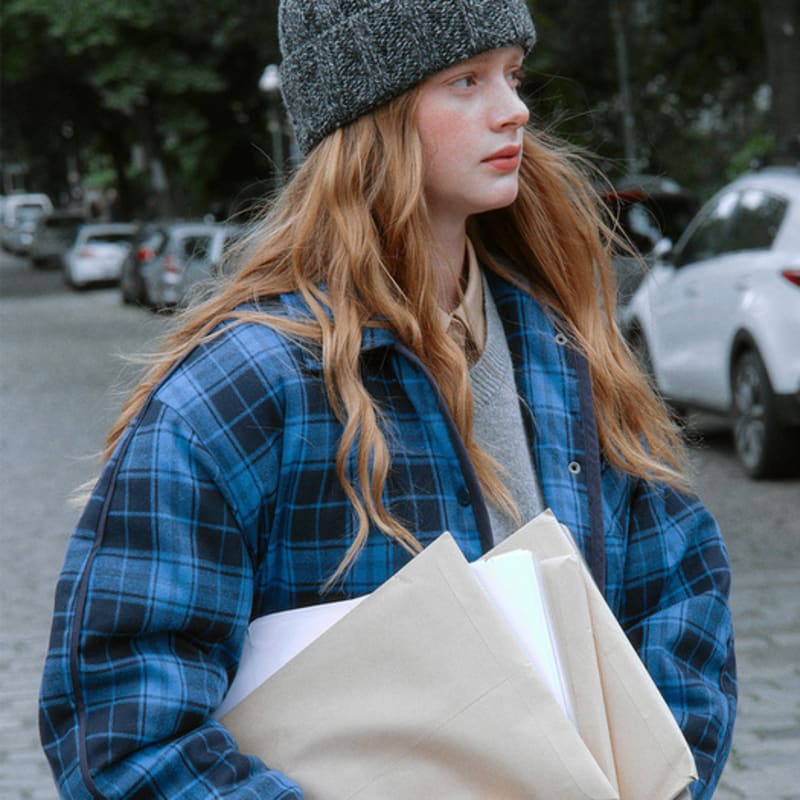 

AND YOU Pomes Wool Beanie (3 colors) Melange blue