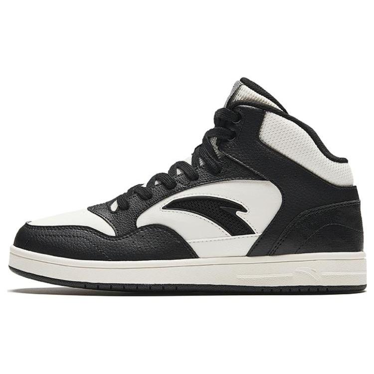 (WMNS) ANTA High Top Skateboarding Shoes Black White Women s 922348087-4 EU 37.5