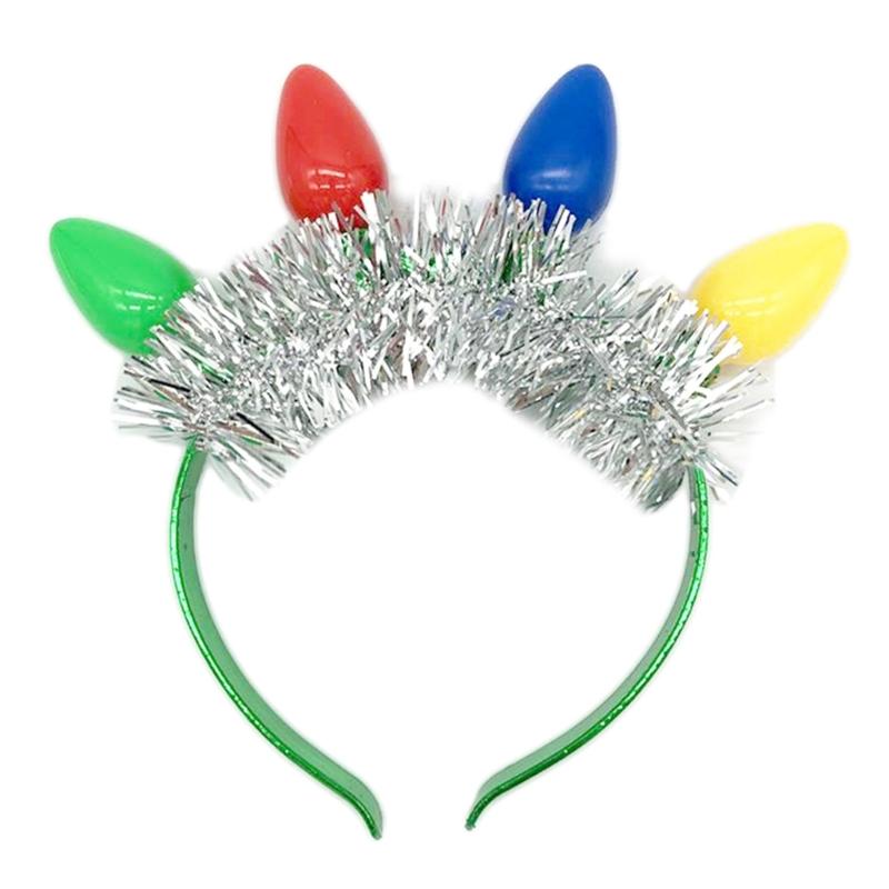 Weihnachts-LED-Glühbirnen-Stirnband Leuchtet im Dunkeln Partyzubehör Leuchtende Kopfbedeckung Haarschmuck für Frauen Mädchen