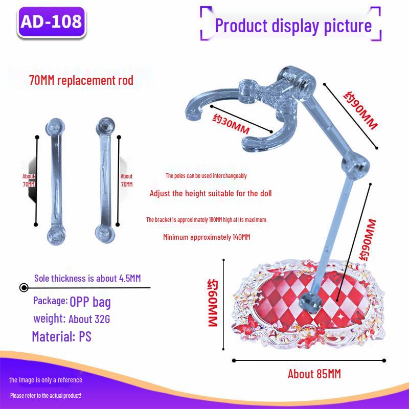 Adjustable BJD Stand for 12/8/6-Point Dolls - Stable, No Wobbling