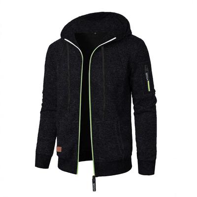 Autumn New Men's Casual Textured Hooded Zipper Sweatshirt Jacket Sportswear Male Fashion Outerwear