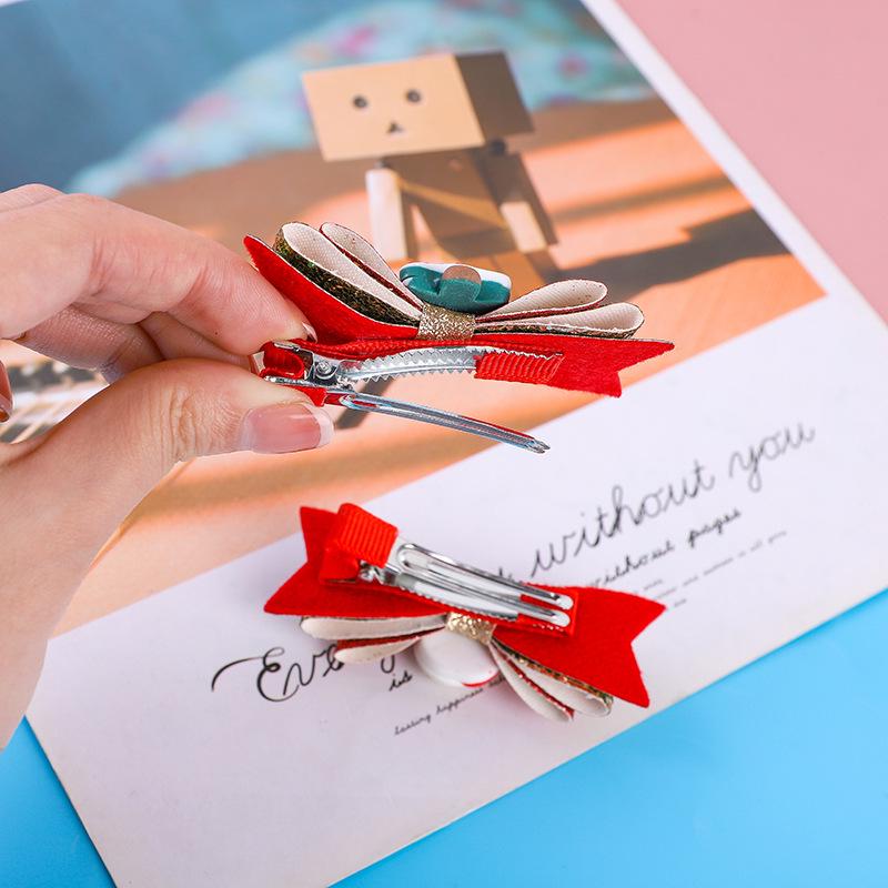 New Christmas Cartoon Snowman Hair Clips: Glittery Fashion Accessories