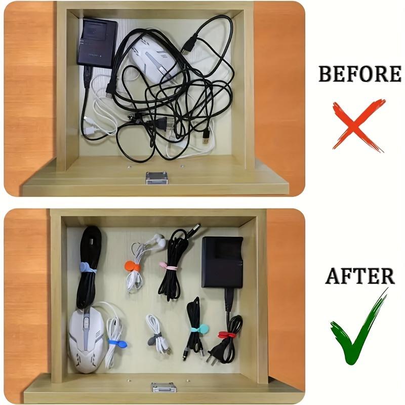 Colorful Magnetic Silicone Cable Ties - Reusable Cord Organizer for USB, Headphones & Keychains