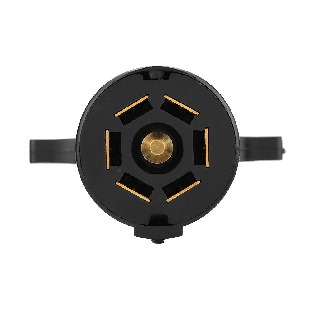 7 Pin Round Trailer Towbar Towing Plug Adapter Connector 12V US Plug