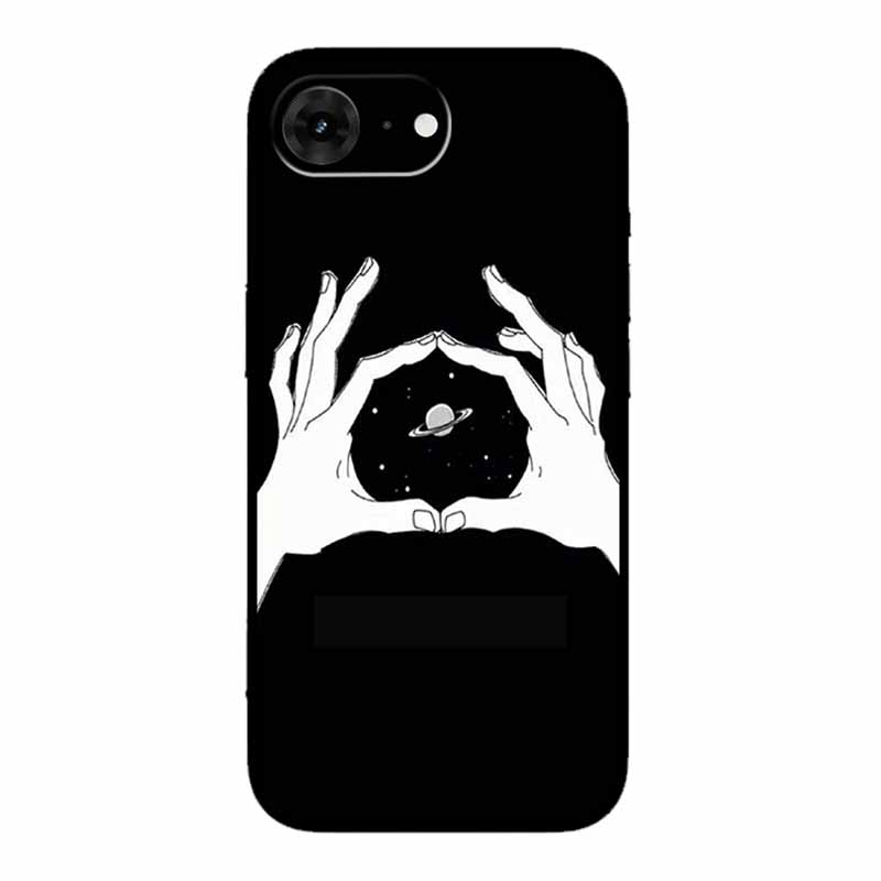 For iPhone 16e 2025 Case 16 E Coque Flowers Black Silicone Soft Back Cover Case For iPhone 16e Phone Cases 6.1" Funda Shockproof