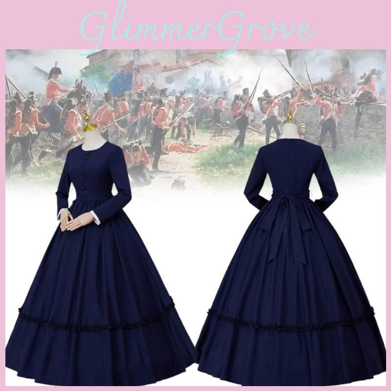 Dickensian Vintage Dress For Women With Spandex Blend Functionality Stage Wear