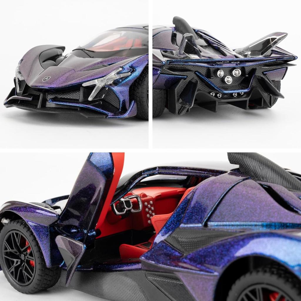 1/24 Apollo Evo Alloy Model Car Toy with Pull Back Function with Sound and Bright Lights, Suitable Collectible Model Toys, Gifts for Boys and Girls