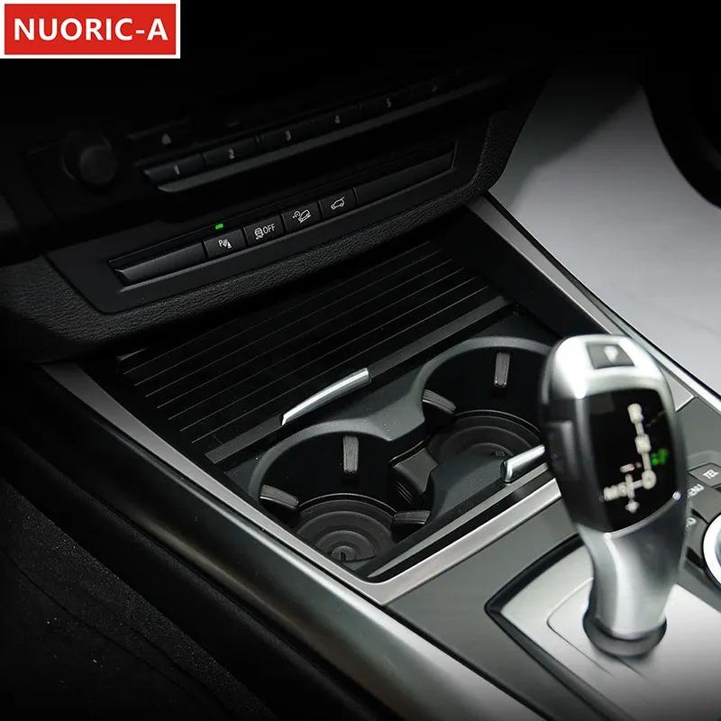 Stainless Steel Center Console Water Cup Holder Frame Decoration Cover Trim For BMW X5 E70 2008-2013 LHD Car Styling Interior