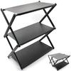 CHENGMAY Camping Table, Camping Rack, 2-Way Folding, Outdoor Tabletop Storage Rack, Camping Low Table/Mini Table, 3-Tier, Easy Assembly, Aluminum Allo
