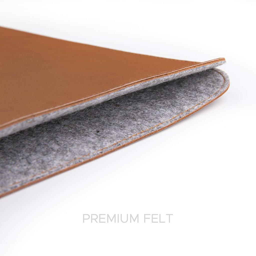 Comfyable Slim Laptop Sleeve for 15" MacBook Air (M4 2025, A3241, M3 2024, A3114 & M2 2023, A2941), Faux Leather Protective Case, Brown