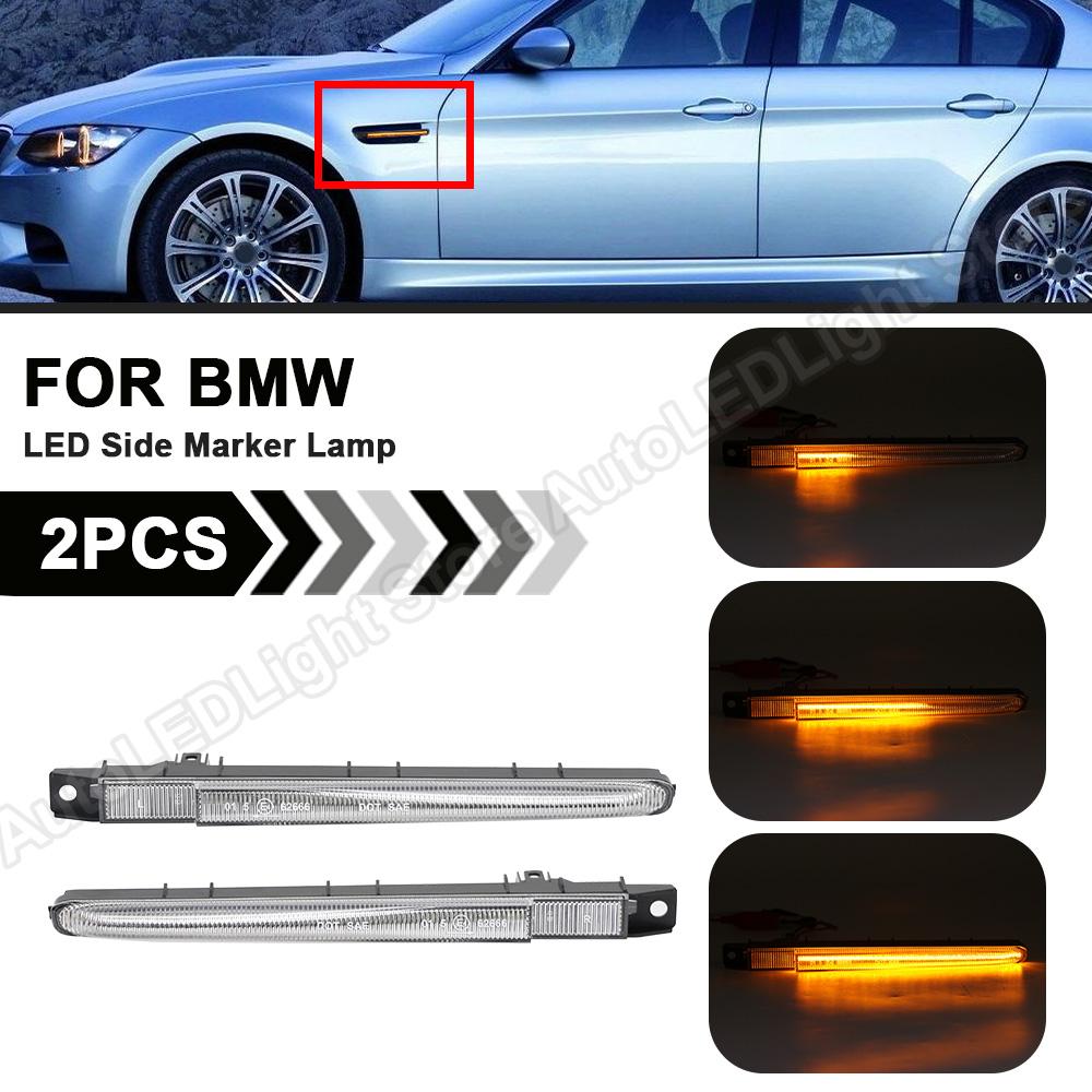 2Pcs Dynamic LED Side Marker Light Turn Signal Lamp For BMW E90 M3 Sedan E92 M3 Coupe E93 M3 Convertible 2007-2013