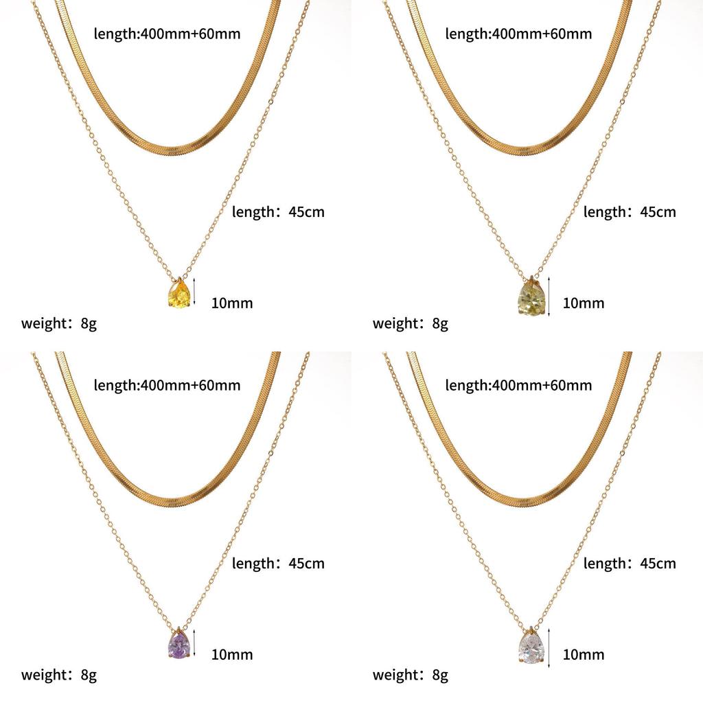 No Ip Rostfritt Stål Hängande Hänge Halsband Med Flerlagerskedja För Damer Elegant Bärande