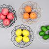 Geometric Fruit Vegetable Wire Basket Metal Bowl Kitchen Storage Desktop Display