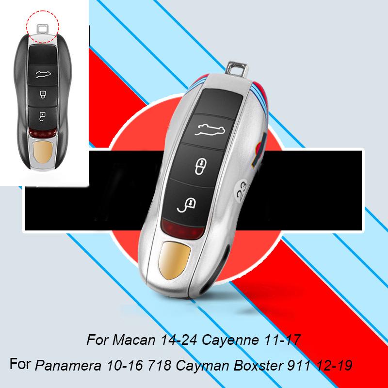 Pro Porsche Panamera Cayenne Macan 718 Cayman Boxster 911 Taycan 10-25 Auto Zelená Grello Lakovaný Klíčenka Ochranný Kryt