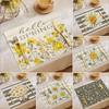 Pastoral Themed Linen Placemat Daisy Printed Bowl and Plate Heat Insulation Mat Washable Stain Resistant Desktop Decoration