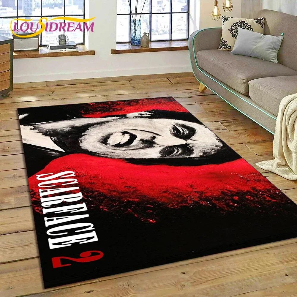 Scarface Tony 3D Printing Movie Carpet Rug for Bedroom Living Room Home Sofa Decoration,Children Game Large Decor Floor Mat Gift