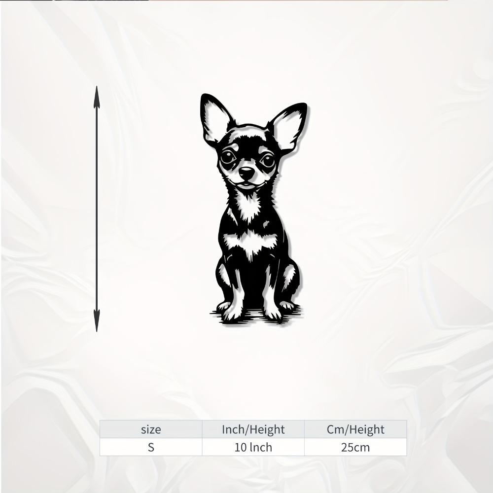 

1pc Cute Chihuahua Metal Wall Art, Adorable Dog Statue Mural, Durable Decor for Home Walls Garden Fence, Christmas Easter Gift for Pet Lover S/25CM/10Inch