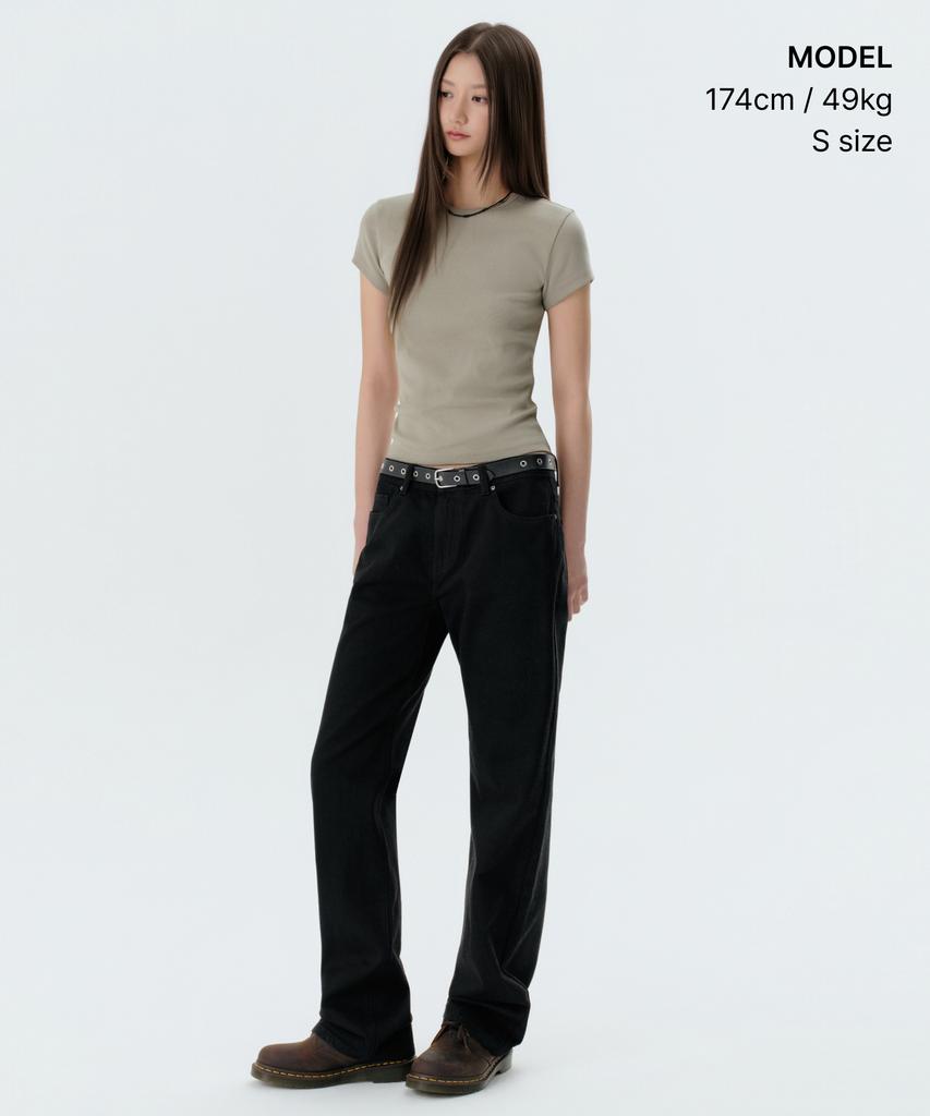 MUSINSA STANDARD WOMAN Women'S Slim Crew Neck T-Shirt [Khaki Beige]