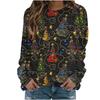 Christmas season women's 3D printed sweatshirt red Santa Claus pattern round neck pullover casual polyester daily wear