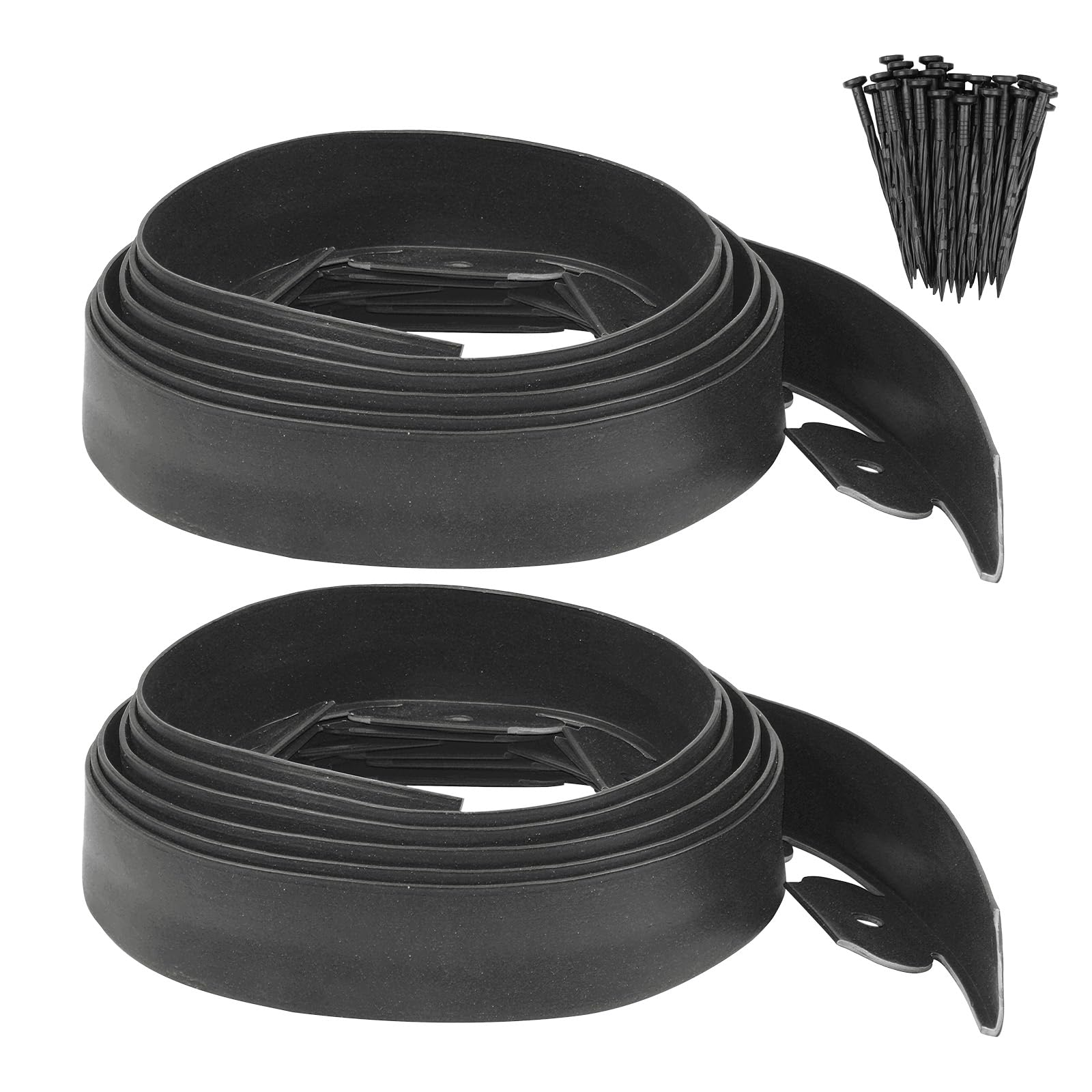 

M METERXITY Garden Edging - 20ft No-Die Groundscape Edging Plastic Landscape Edging Border with 18 Spikes, Suitable for Flowerbeds/Lawns/Gardens (2 Se