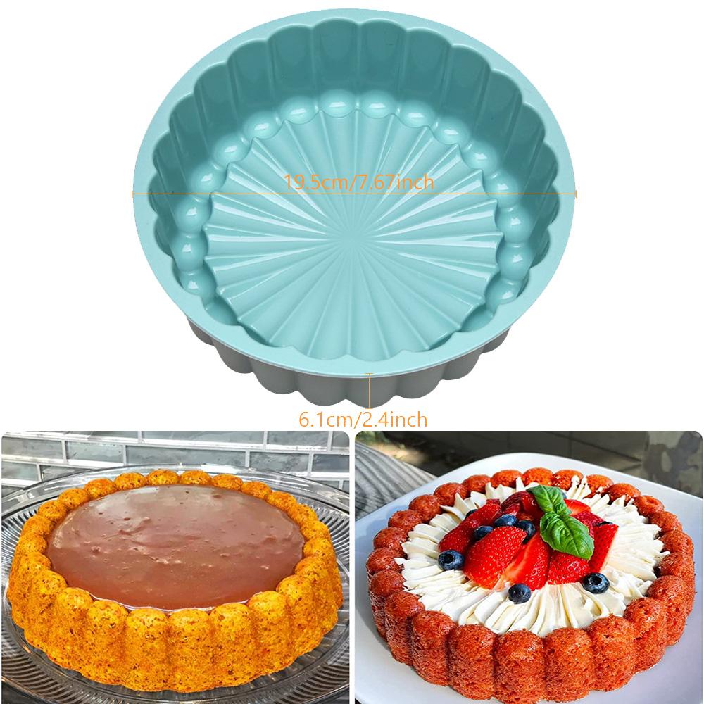 Silicone Cake Pan 10in Air Fryers Oven Baking Tray Round Silicone Cakes Pan Sponge Flan Mold Shortcake Baking Pan Silicone Molds