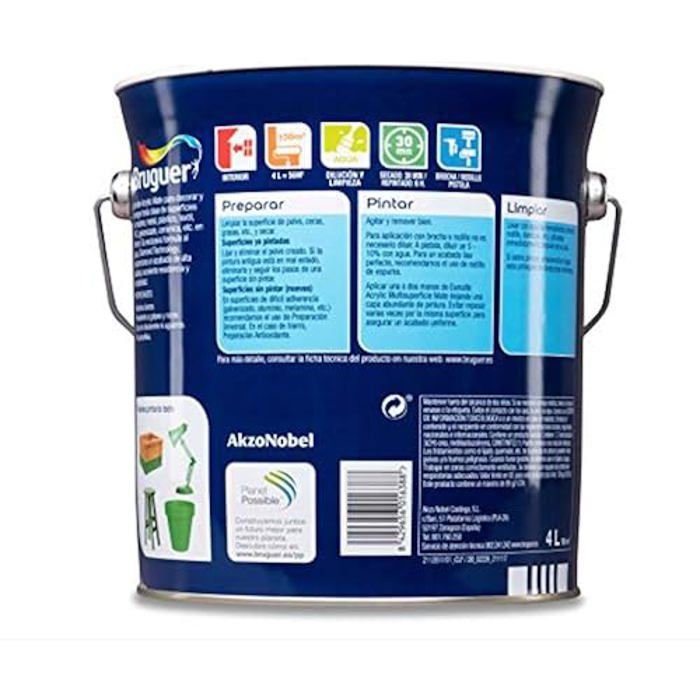 Bruguer Vernis Mat acrylique Blanc Satine Permanent 750 ml