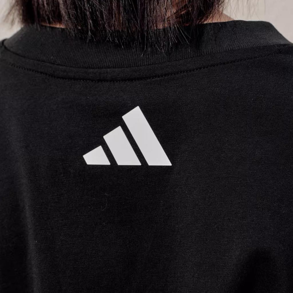 Adidas SS26 Round Neck Pullover Solid Color Drop Shoulder T-Shirt Unisex Tops KX4862