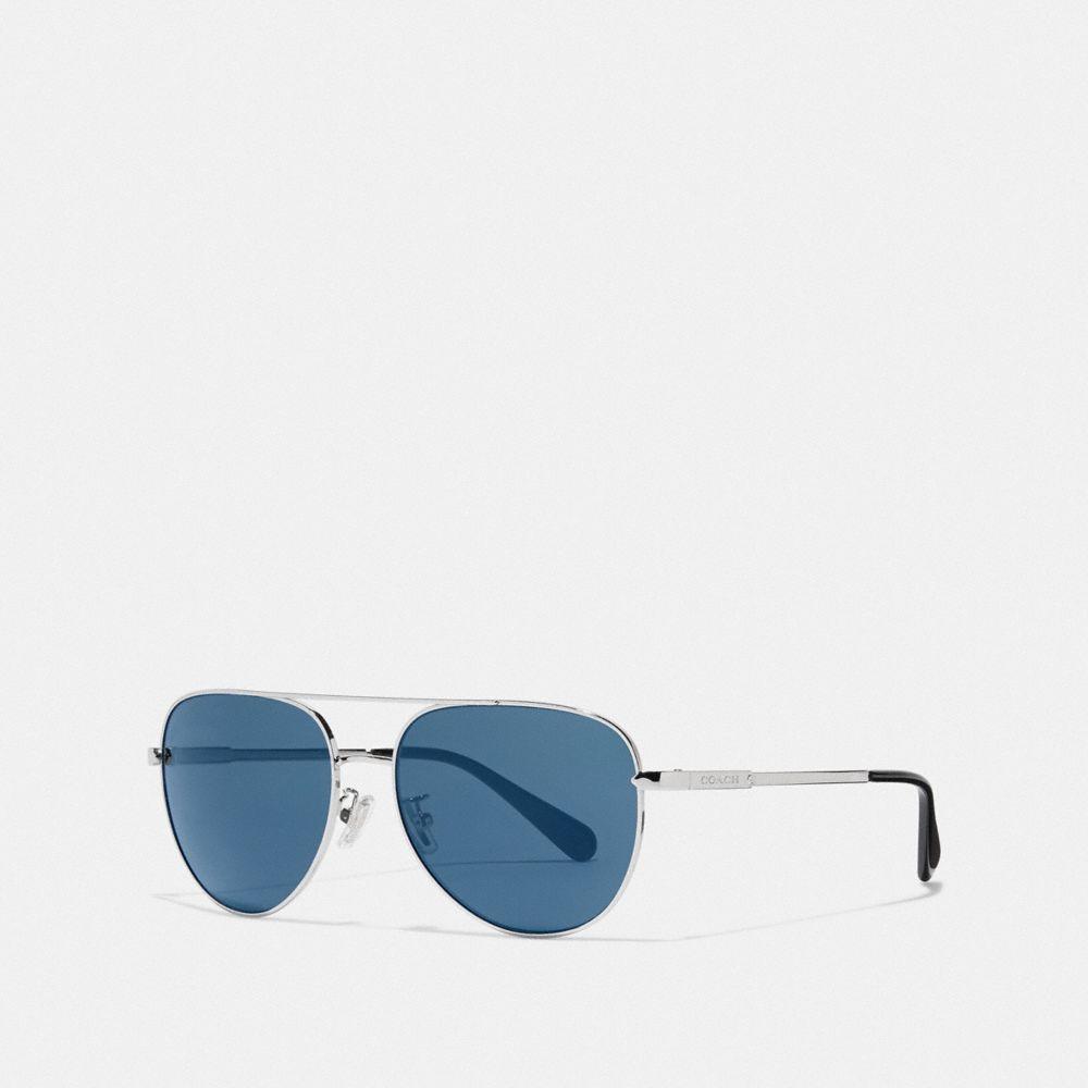 

Солнцезащитные очки COACH Cooper Pilot L1055 Shiny Gunmetal Blue Flash