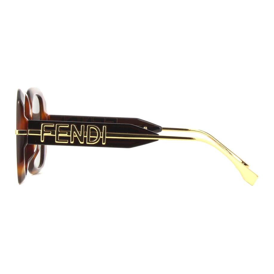 Fendi Square Sunglasses With Micro Logo Unisex Sunglasses Tortoise FE40065I5555B