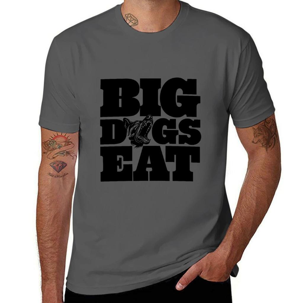 Big Dogs Eat T-shirt T Shirts Designer Black Cotton T-shirt Plain For Man Package Man T Shirt Graphic T-shirt