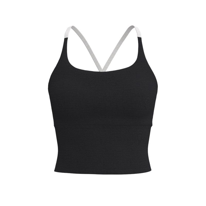 Damen High-Impact Colorblock Stoßfester Yoga Lauf-BH mit Stilvollem Rücken