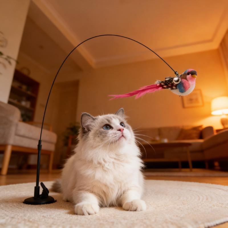 1/pc cat funny cat stick steel wire long pole feather cute cat toy kitten fishing self-pleasure relief pet toy