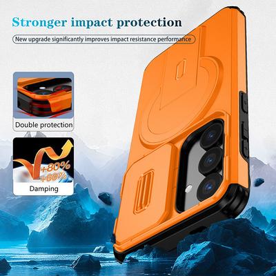 For Samsung Galaxy S25 Edge S24 Plus Ultra FE Phone Case, Integrated Bracket Rotating Anti Fall Protective