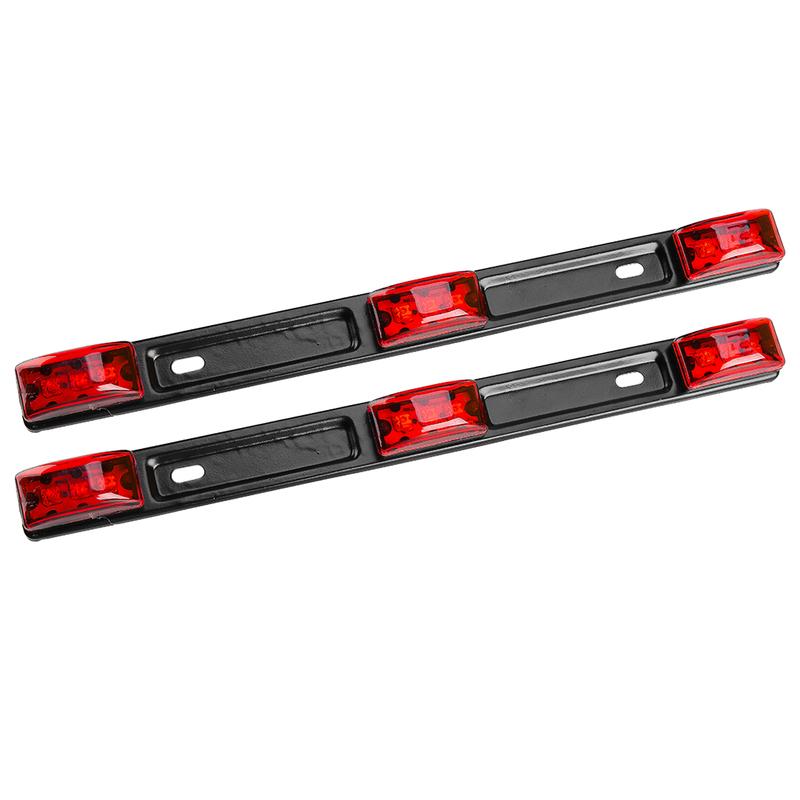 4pcs Stainless Red LED Rear Clearance ID Marker Light Bar Fit for Truck Trailer Pickup Boat Tail Lamp 12V 3W IP67