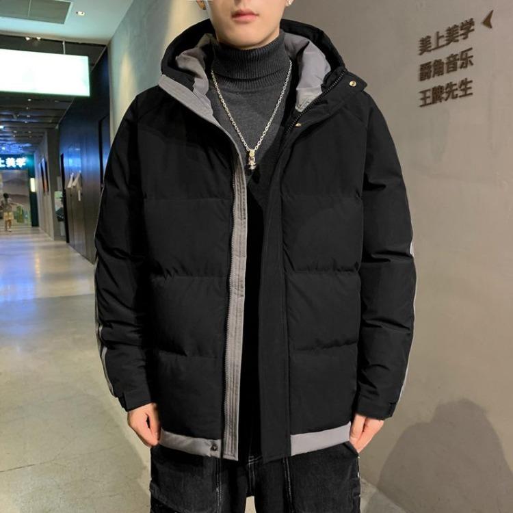 

Warm Windproof Loose Jacket Fall Winter Coat M чёрный