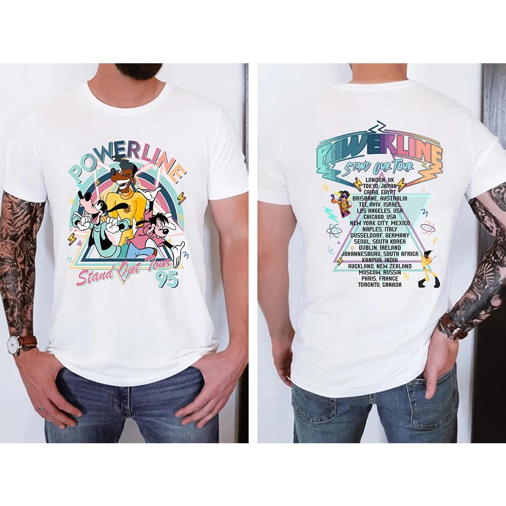 

New Goofy Rock Concert Print Womens Fashion Trend VNeck Short Sleeve TShirt Family Loose Plus Size Casual Top S