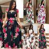 Rochie Sexy și la Modă cu Imprimeu Digital și Fustă Largă Rochie cu Mânecă Scurtă
