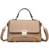 Women's fashion autumn and winter simple crocodile pattern large capacity shoulder messenger bag, light small square bag