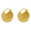 French Retro Korean-Style Heart & Ball Woven Gold-Plated Earrings