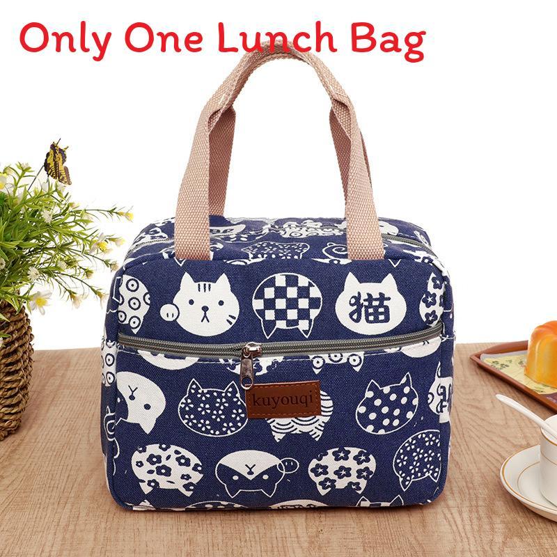 

Canvas Lunch Bag Tote With Thickened Insulation For Office Workers And Moms Style A