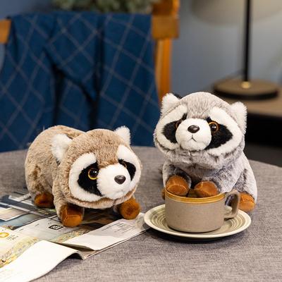 Cartoon Simulation Lying Down Raccoon Doll Plush Toy Cute Raccoon Doll Children Accompany Soothing Doll