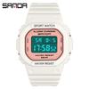 Sanda Multifunctional Waterproof Luminous Square Sport Watch - Fashionable Student Wristwatch