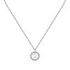 Collar de Aro de Acero con Cristal Transparente LPS10ASD17 Para Mujer
