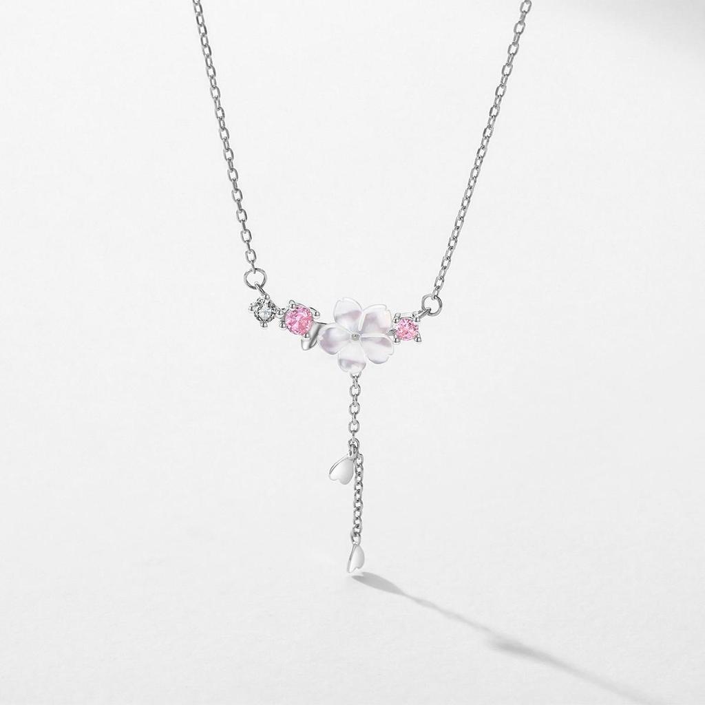 MODIAN Real 925 Sterling Silver Charm Shell Pearl Flower Pendant Necklace Elegant Neck Chain For Women Anniversary Fine Jewelry