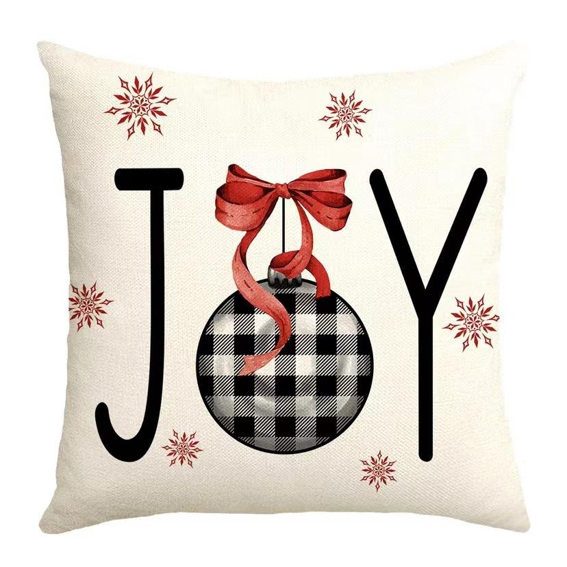 Christmas Pillow Red Christmas Tree Snowflake Home Decoration Pillow Cover