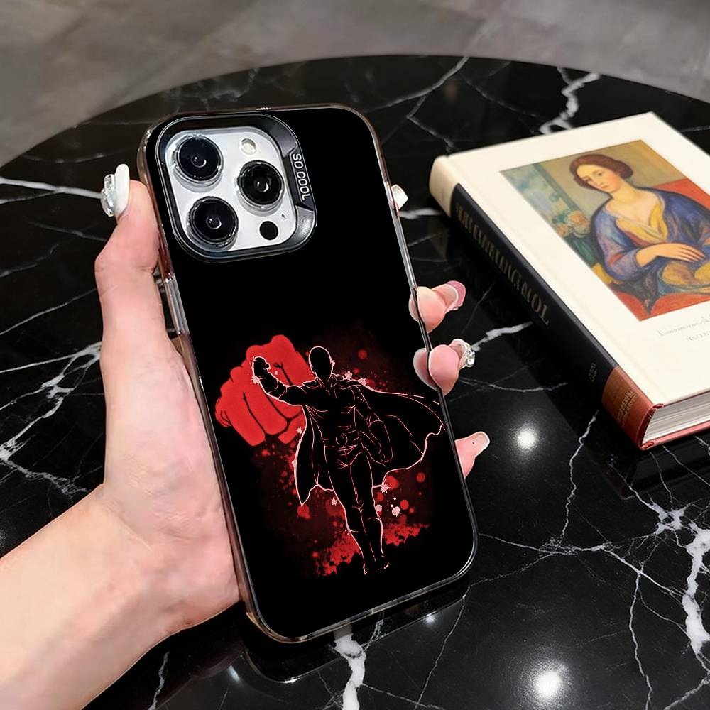 

Cool power O-One P-Punchs Man-opm Phone Case For iPhone 17,16,15,14,13,12,11 Plus,Pro Max,Colorful Silver Phone case Funda Cover iPhone16promax