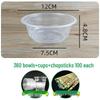 ZISIZ Disposable Plastic Bowl and Chopsticks Set