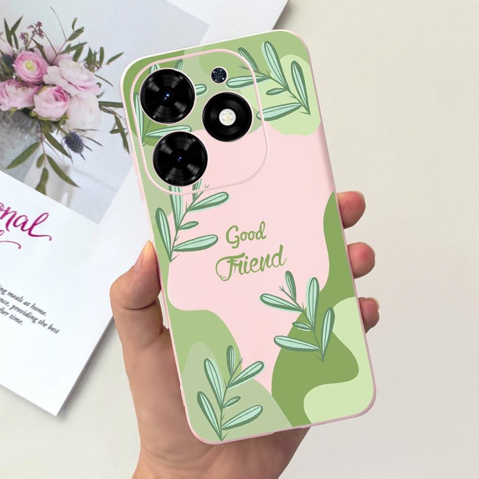 For Tecno Spark Go 2024 Case Cute Flower Love Pattern Candy Color Soft Silicon Slim Phone Back Cover For Spark Go (2024) BG6
