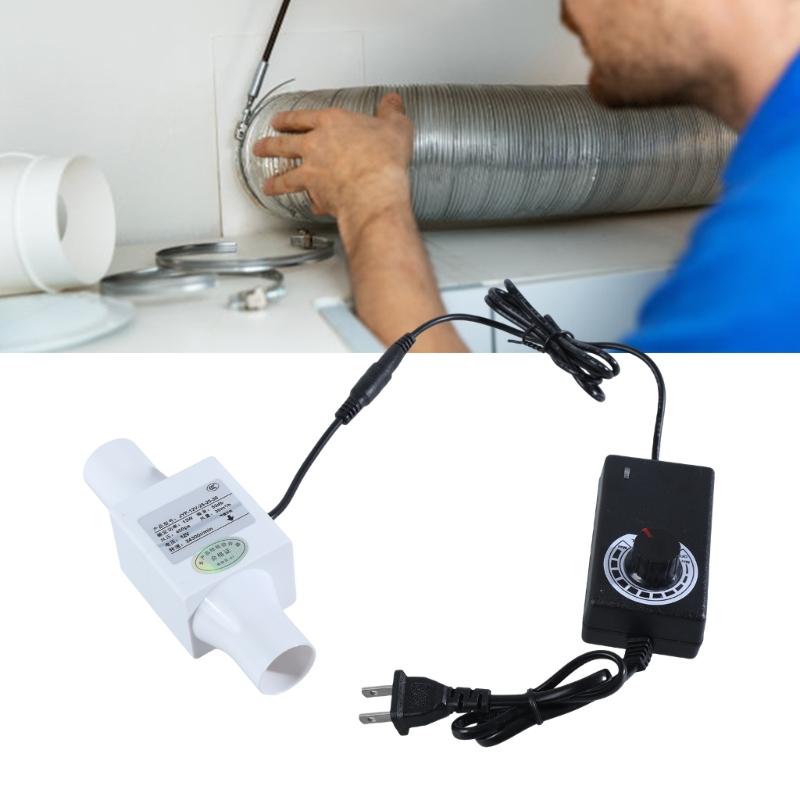 Inline Duct Fan with Variable Speed Controller 12V Ventilation Exhaust Fan Pipe Fan for Air Heating Cooling Booster