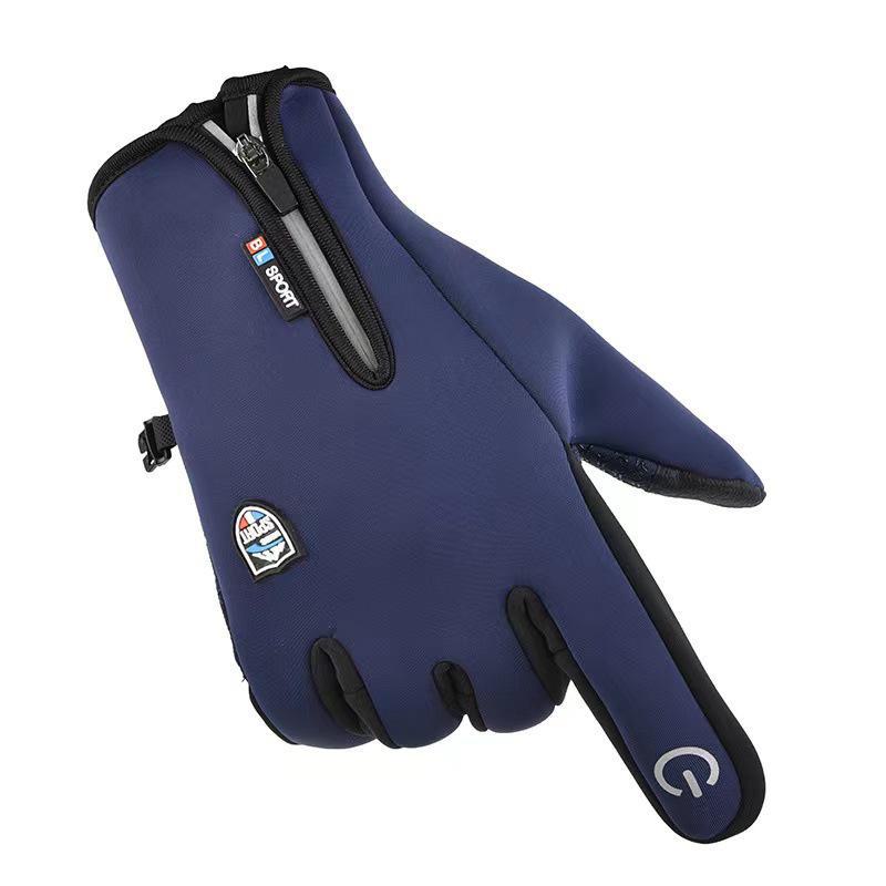 Waterproof Touchscreen Cycling Gloves with Zipper - Insulated for Autumn and Winter